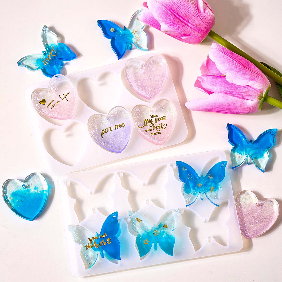 Resin Art Glue - Силиконовая форма для серег с шестью