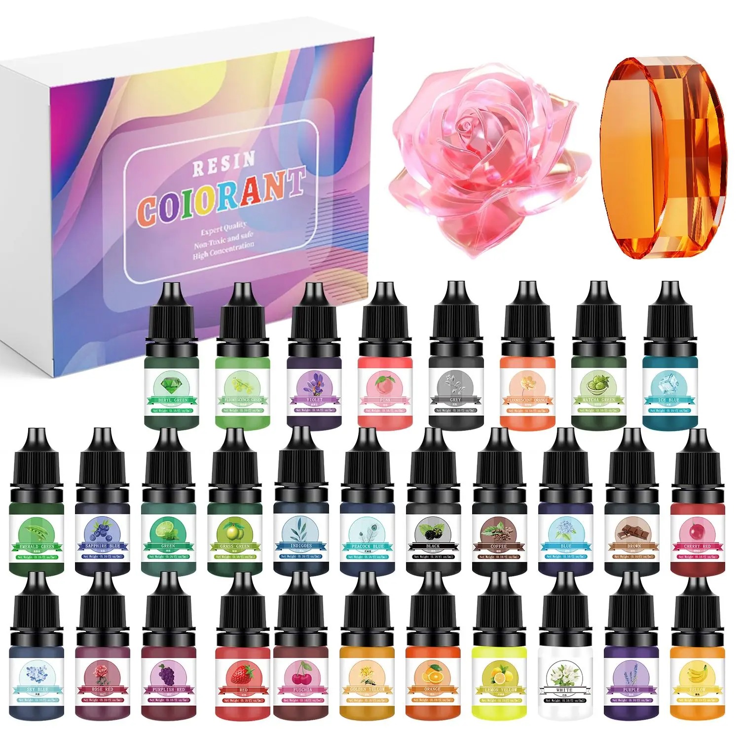 Resin Art Glue - 30 цветов, 5 мл, наборы пигментов