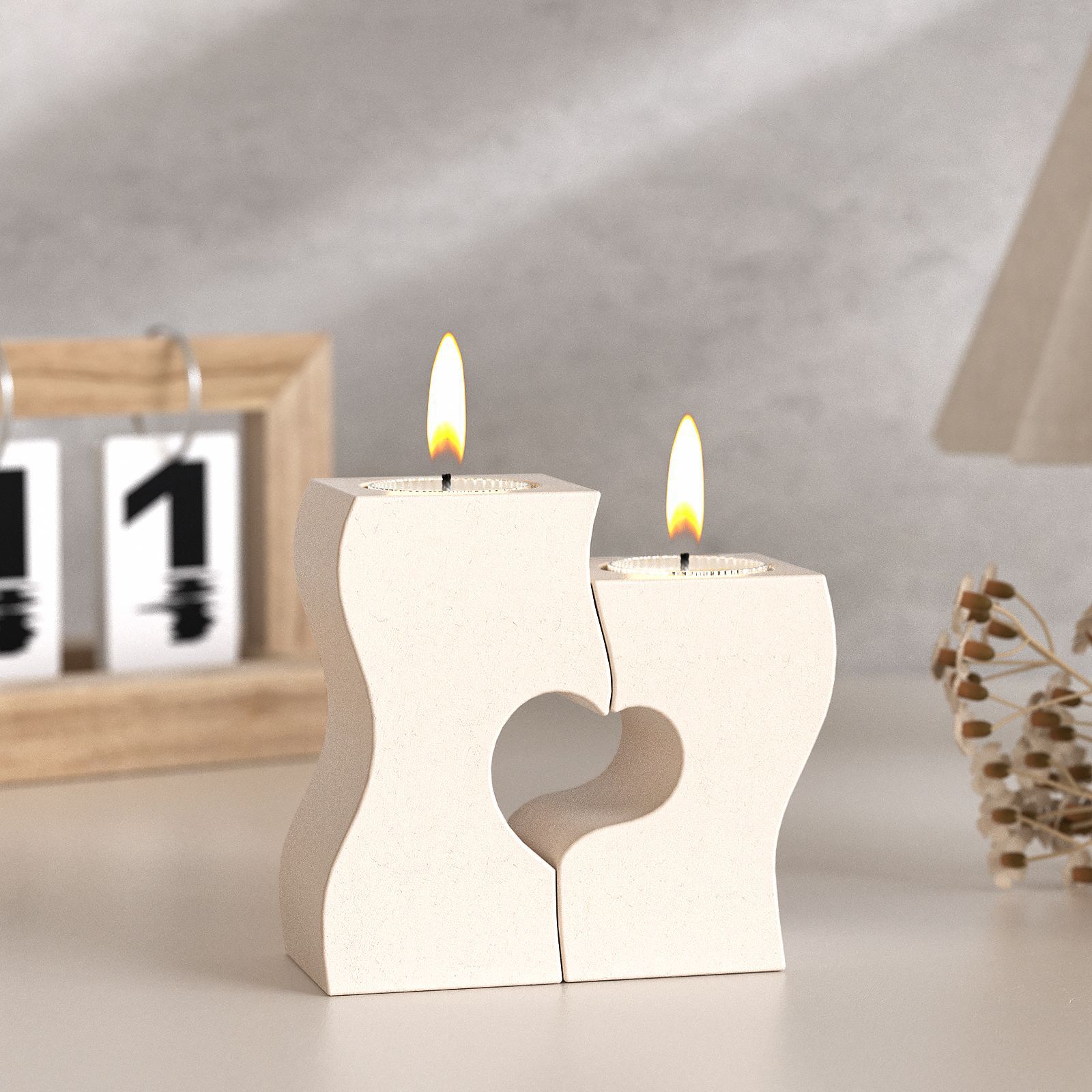 Resin Art Mold - S сердце подсвечник силиконовые формы DIY