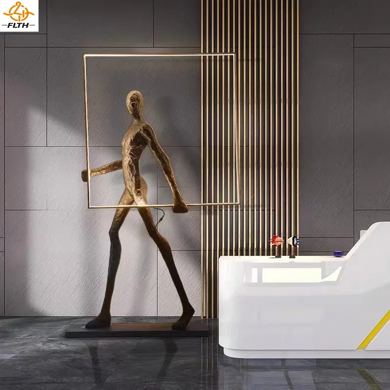 Resin Art Floor Design - Напольный светильник в виде гуманоидной скульптуры,